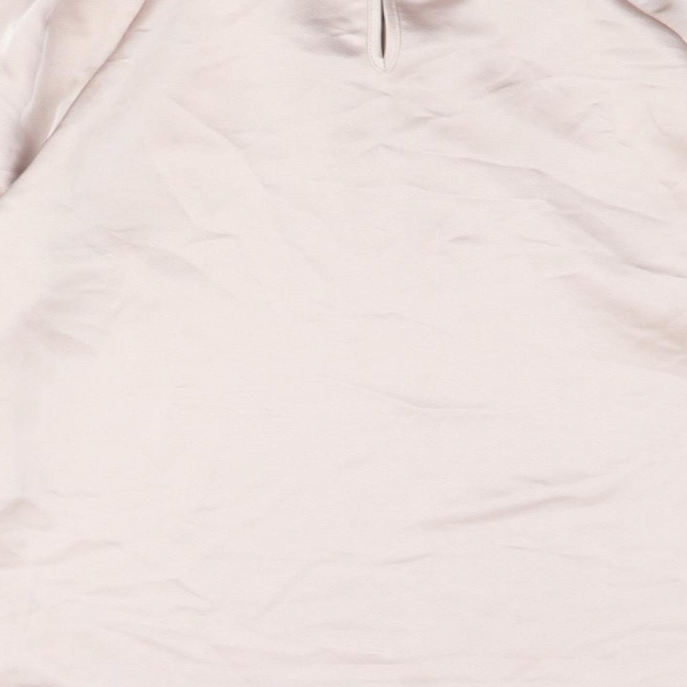 VERO MODA Womens Pink Polyester Basic Blouse Size M Round Neck