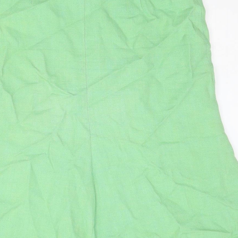 Steilmann Womens Green Polyester A-Line Skirt Size 12 Zip