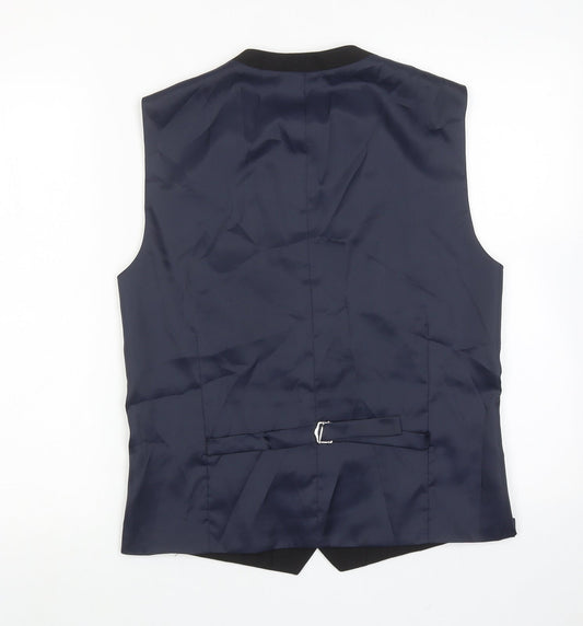 NEXT Mens Blue Polyester Jacket Suit Waistcoat Size 38 Regular
