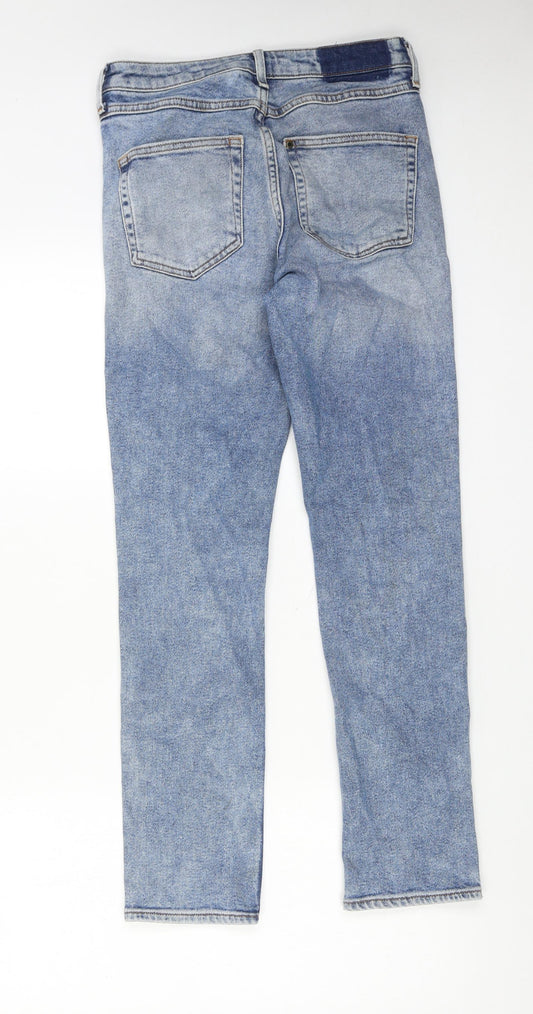 H&M Womens Blue Cotton Skinny Jeans Size 27 in Regular Zip