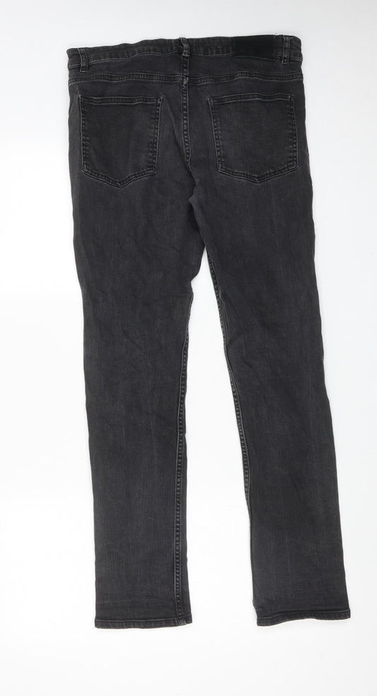 Loom Denim Womens Black Cotton Skinny Jeans Size 32 in L32 in Regular Zip