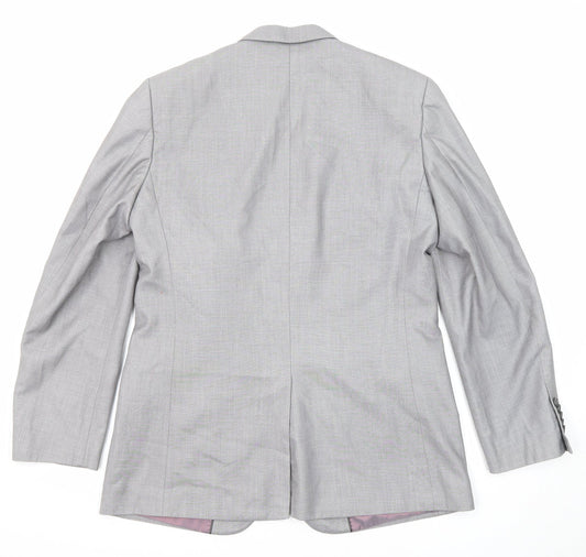 Butler & Webb Mens Grey Polyester Jacket Suit Jacket Size 40 Regular - Five-Button Sleeve