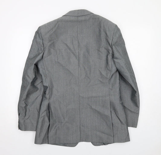 Aquatite Mens Grey Polyester Jacket Suit Jacket Size 40 Regular