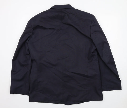 Classics Mens Blue Polyester Jacket Suit Jacket Size 44 Regular