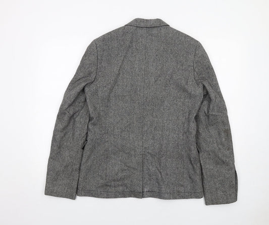 Topman Mens Grey Wool Jacket Blazer Size 38 Regular