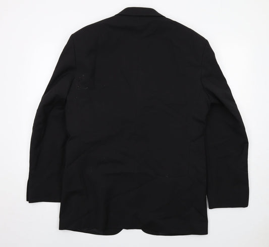 Marks and Spencer Mens Black Polyester Jacket Suit Jacket Size 40 Regular