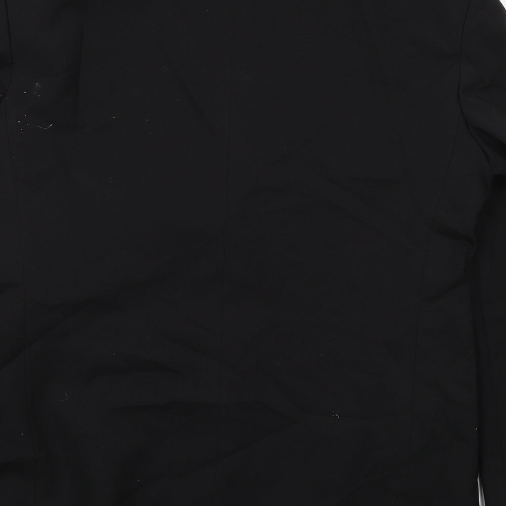 Marks and Spencer Mens Black Polyester Jacket Suit Jacket Size 40 Regular