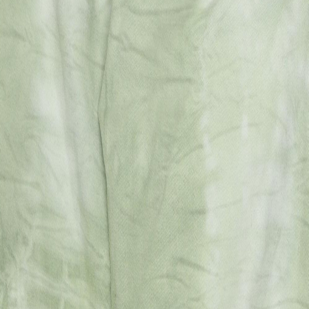 Stradivarius Womens Green Geometric Cotton Straight Jeans Size 6 Regular Zip - Tie dye effect