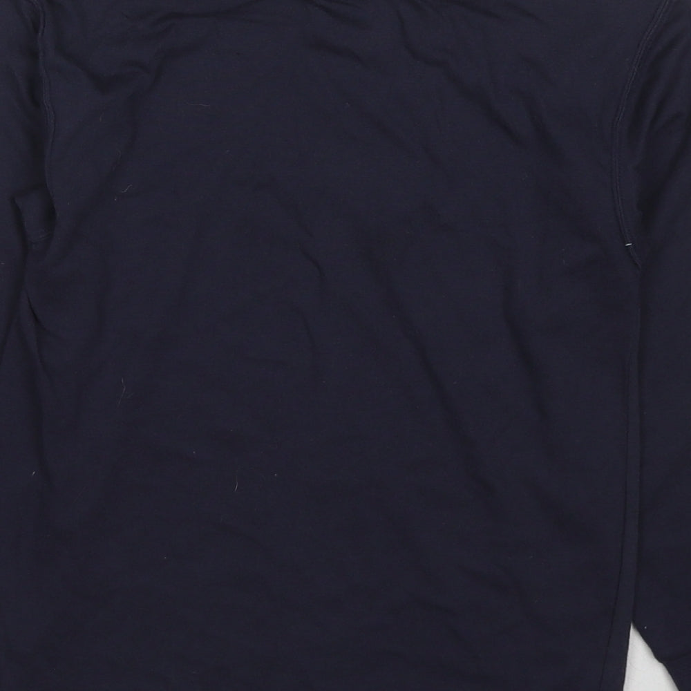 Brand and care label for Adams girls’ black cotton basic t-shirt, size 8, years roll neck pullover