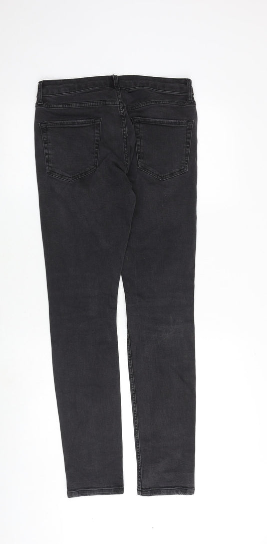 Topman Mens Grey Cotton Skinny Jeans Size 30 in L32 in Slim Zip