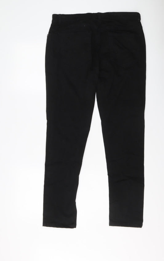 Denim & Co. Womens Black Cotton Skinny Jeans Size 34 in L30 in Regular Button