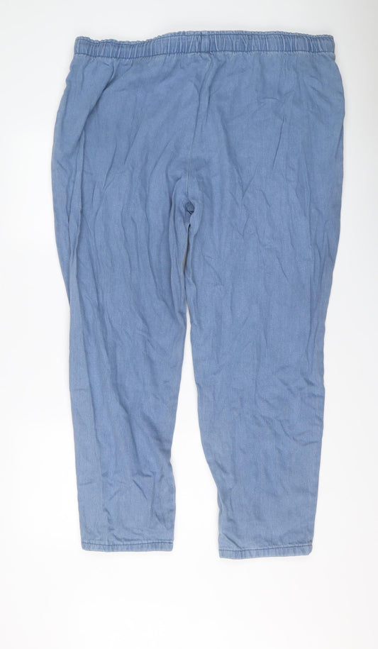 Classics Womens Blue Cotton Straight Jeans Size 40 in L28 in Regular Drawstring