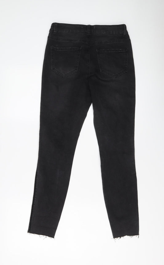 Denim & Co. Womens Grey Cotton Skinny Jeans Size 10 L27 in Regular Button