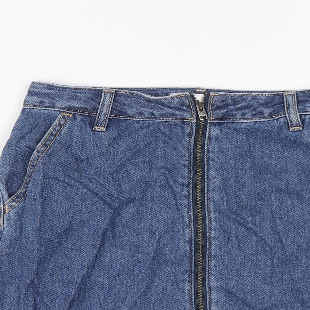Hollister Womens Blue Cotton A-Line Skirt Size 26 in Zip