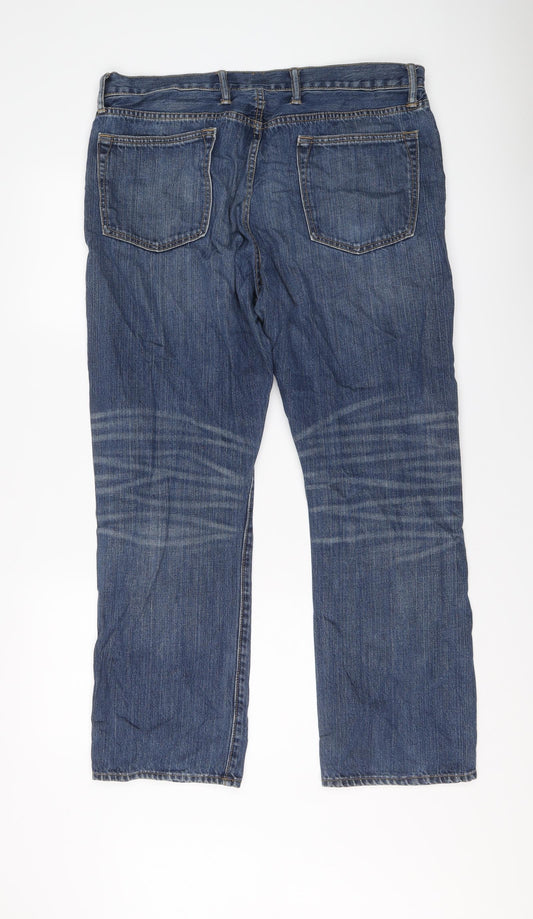 Gap Womens Blue Cotton Straight Jeans Size 36 in L32 in Regular Button