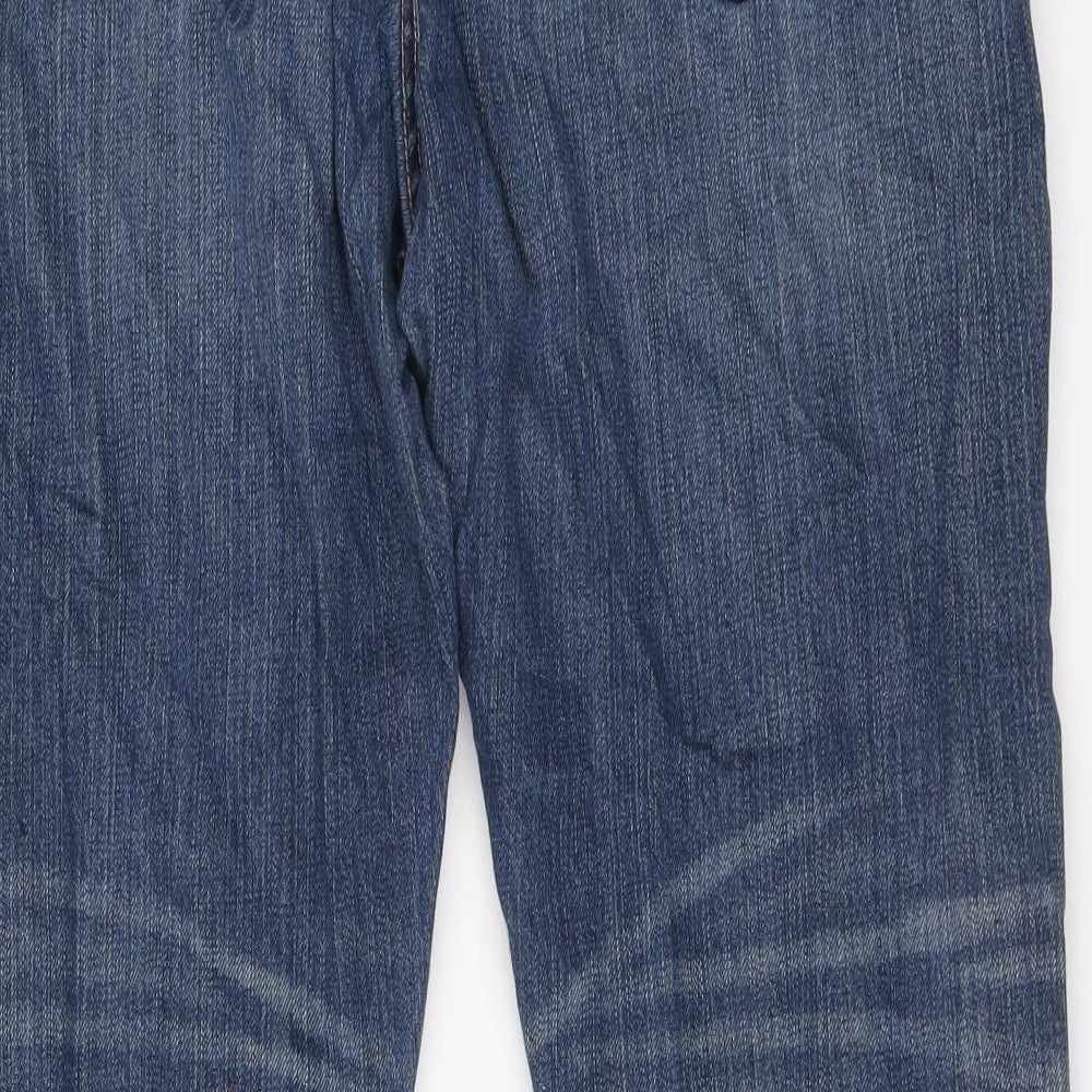 Gap Womens Blue Cotton Straight Jeans Size 36 in L32 in Regular Button