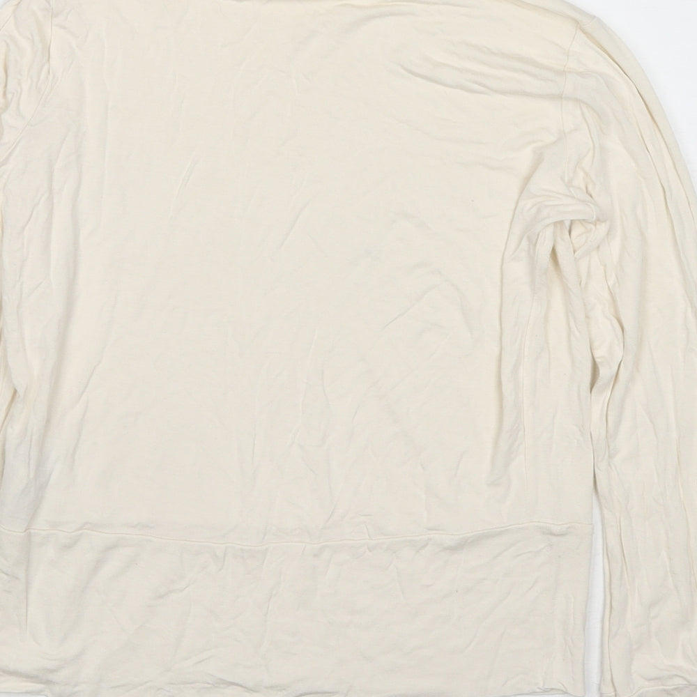 Marks and Spencer Womens Ivory Viscose Basic Blouse Size 8 Roll Neck