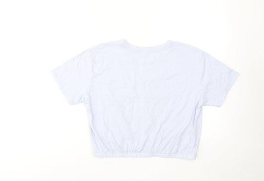 Hollister Womens Blue Cotton Cropped T-Shirt Size M Round Neck - Sunset