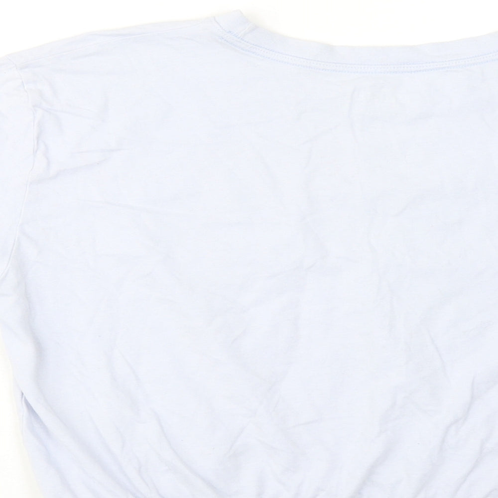 Hollister Womens Blue Cotton Cropped T-Shirt Size M Round Neck - Sunset