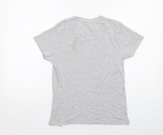 Disney Womens Grey Cotton Basic T-Shirt Size XS Round Neck - Mary Poppins Penguins