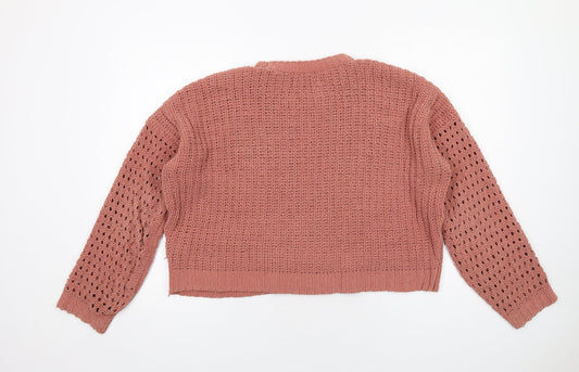 Hollister Womens Pink Round Neck Polyester Pullover Jumper Size S