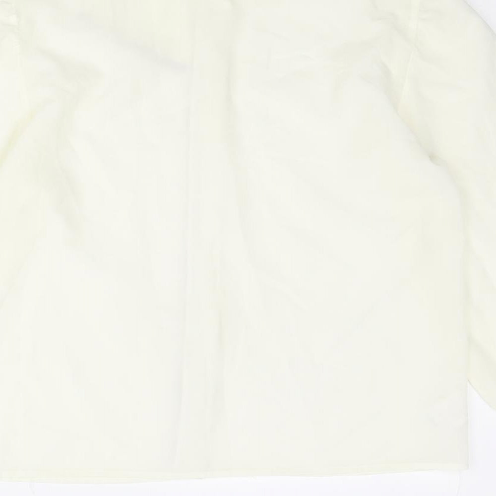 St. Michael Womens Ivory Polyester Basic Button-Up Size 12 Round Neck
