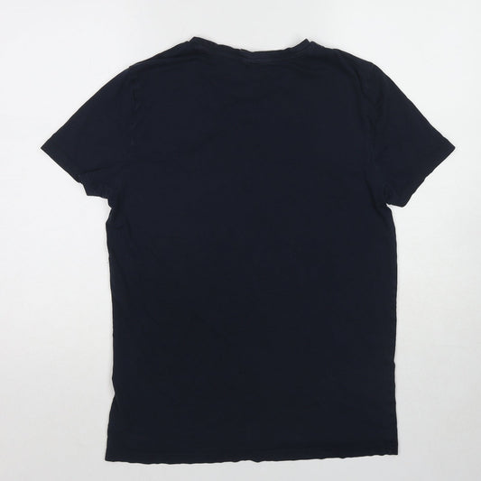 ASOS Mens Blue Cotton T-Shirt Size M Round Neck