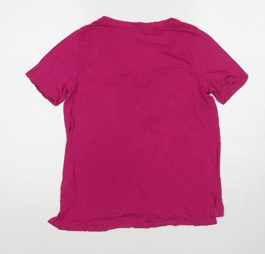 Womens UK Size S Old Navy Pink Viscose T-Shirt