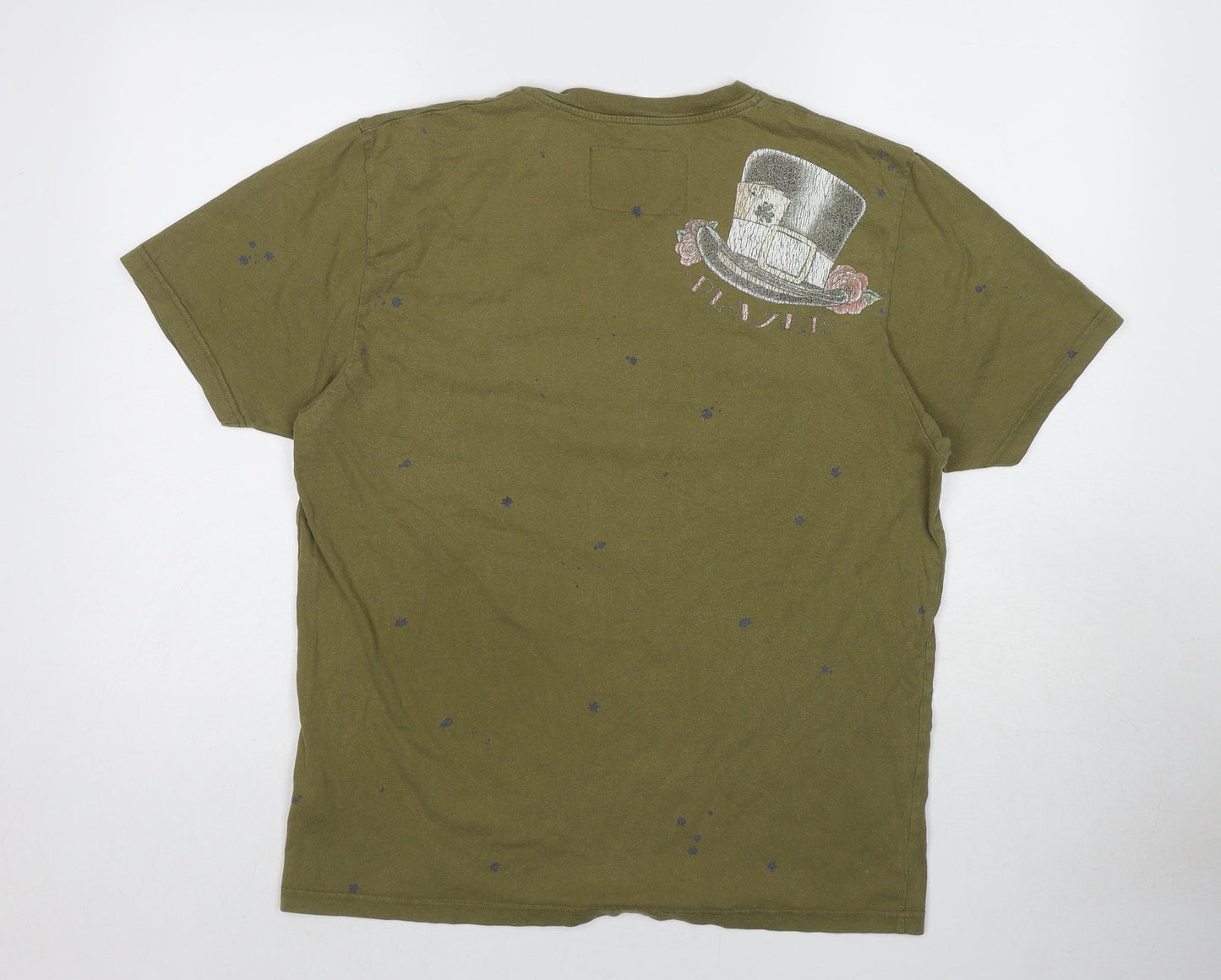 Disney Mens Green Cotton T-Shirt Size XL Round Neck - One Bad Wolf