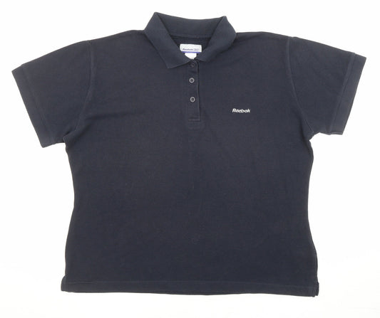Reebok Womens Blue Polyester Basic Polo Size 18 Collared