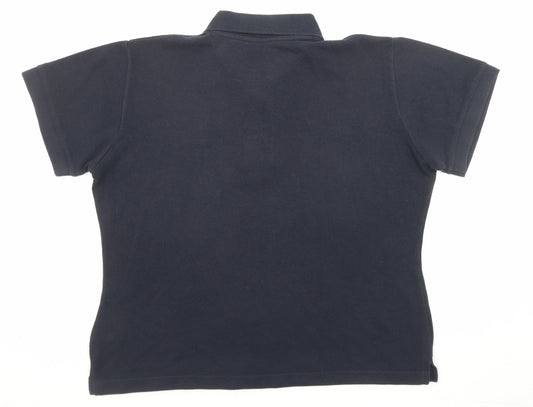 Reebok Womens Blue Polyester Basic Polo Size 18 Collared