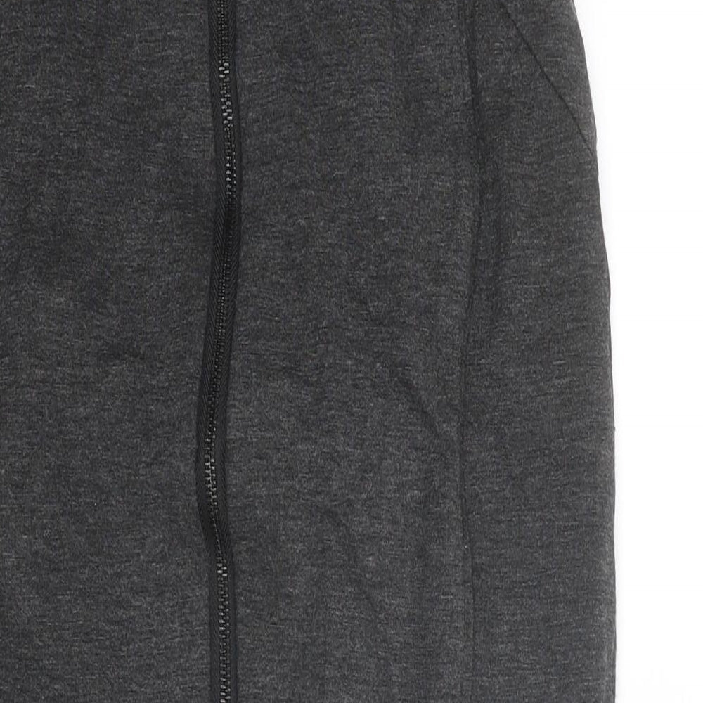 Warehouse Womens Grey Viscose Straight & Pencil Skirt Size 10 Zip