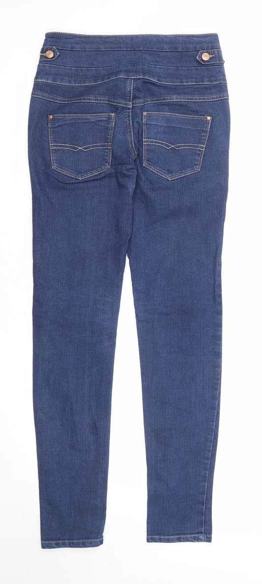 Denim & Co. Womens Blue Cotton Skinny Jeans Size 6 Regular Zip