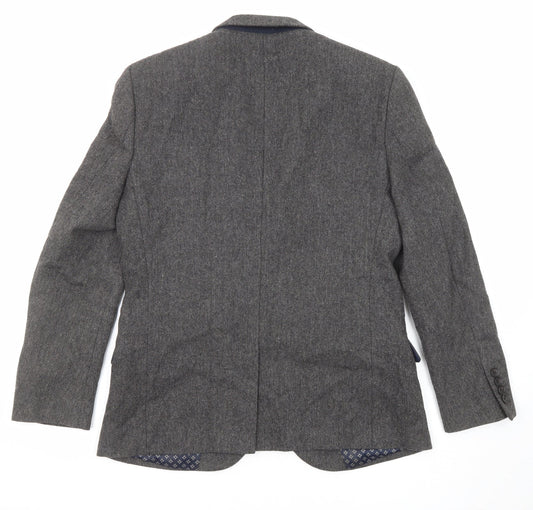NEXT Mens Grey Wool Jacket Suit Jacket Size 40 Regular
