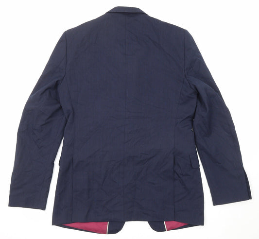 Marks and Spencer Mens Blue Wool Jacket Suit Jacket Size 40 Regular