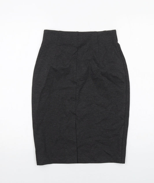 Marks and Spencer Womens Grey Viscose Straight & Pencil Skirt Size 8
