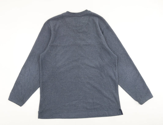 Maine Mens Blue Polyester Pullover Sweatshirt Size M