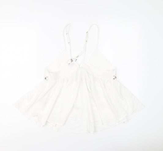 ASOS Womens Ivory Polyester Basic Tank Size 10 V-Neck