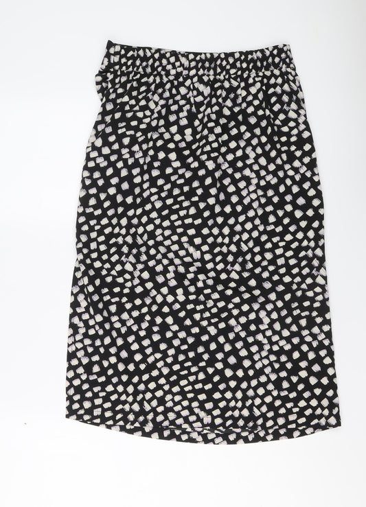 VERO MODA Womens Black Geometric Polyester A-Line Skirt Size M