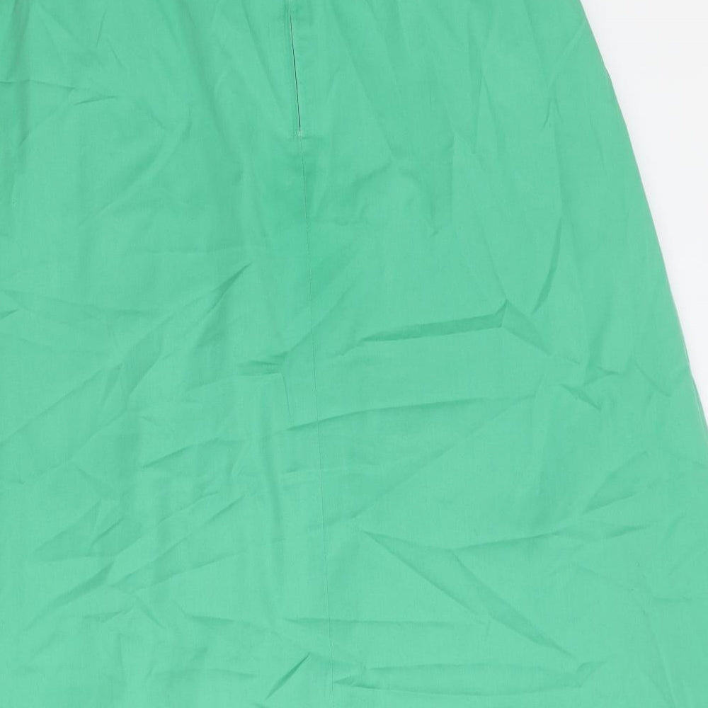 Country Casuals Womens Green Polyester A-Line Skirt Size 14 Zip