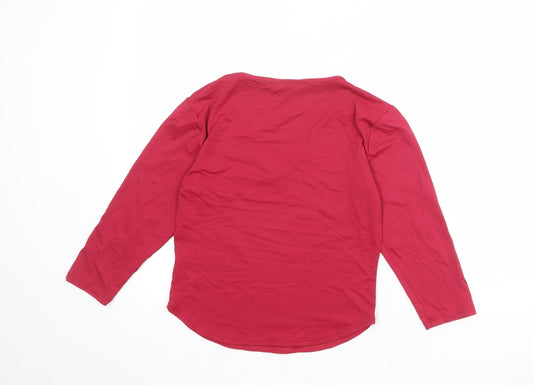 St Michael Womens Pink Polyamide Basic T-Shirt Size 10 V-Neck