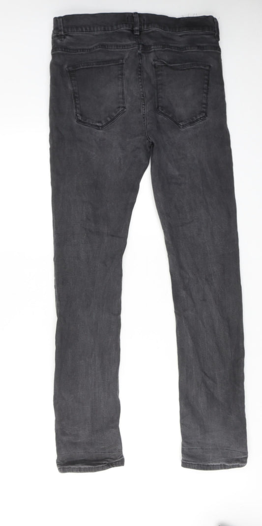 Kiomi Womens Grey Cotton Skinny Jeans Size 32 in L32 in Regular Zip