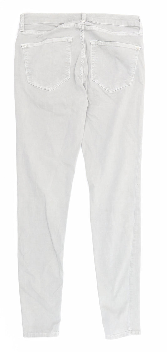 Mango Womens Grey Cotton Skinny Jeans Size 10 Regular Zip