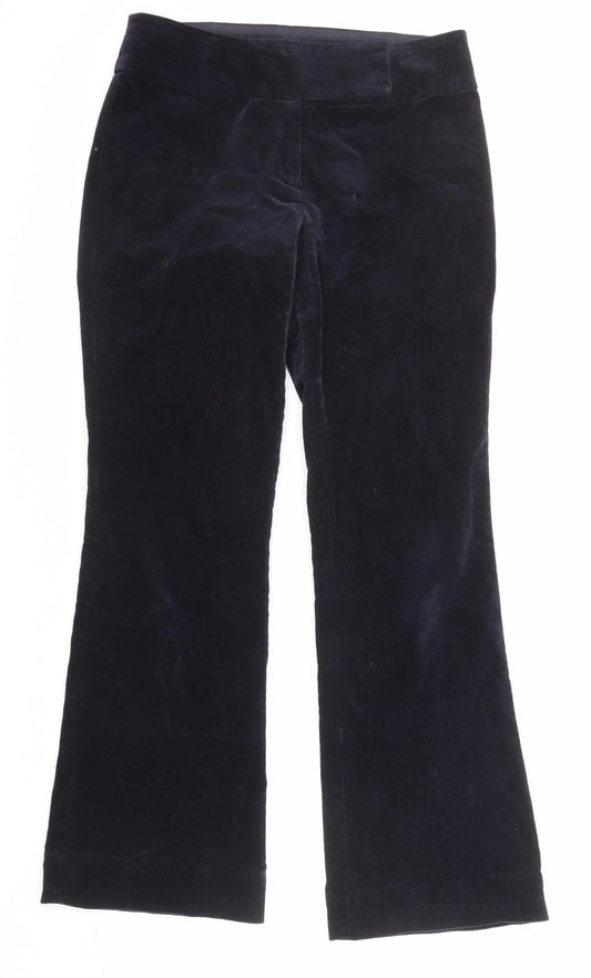 Fenn Wright Manson Womens Blue Cotton Trousers Size 8 Regular Zip
