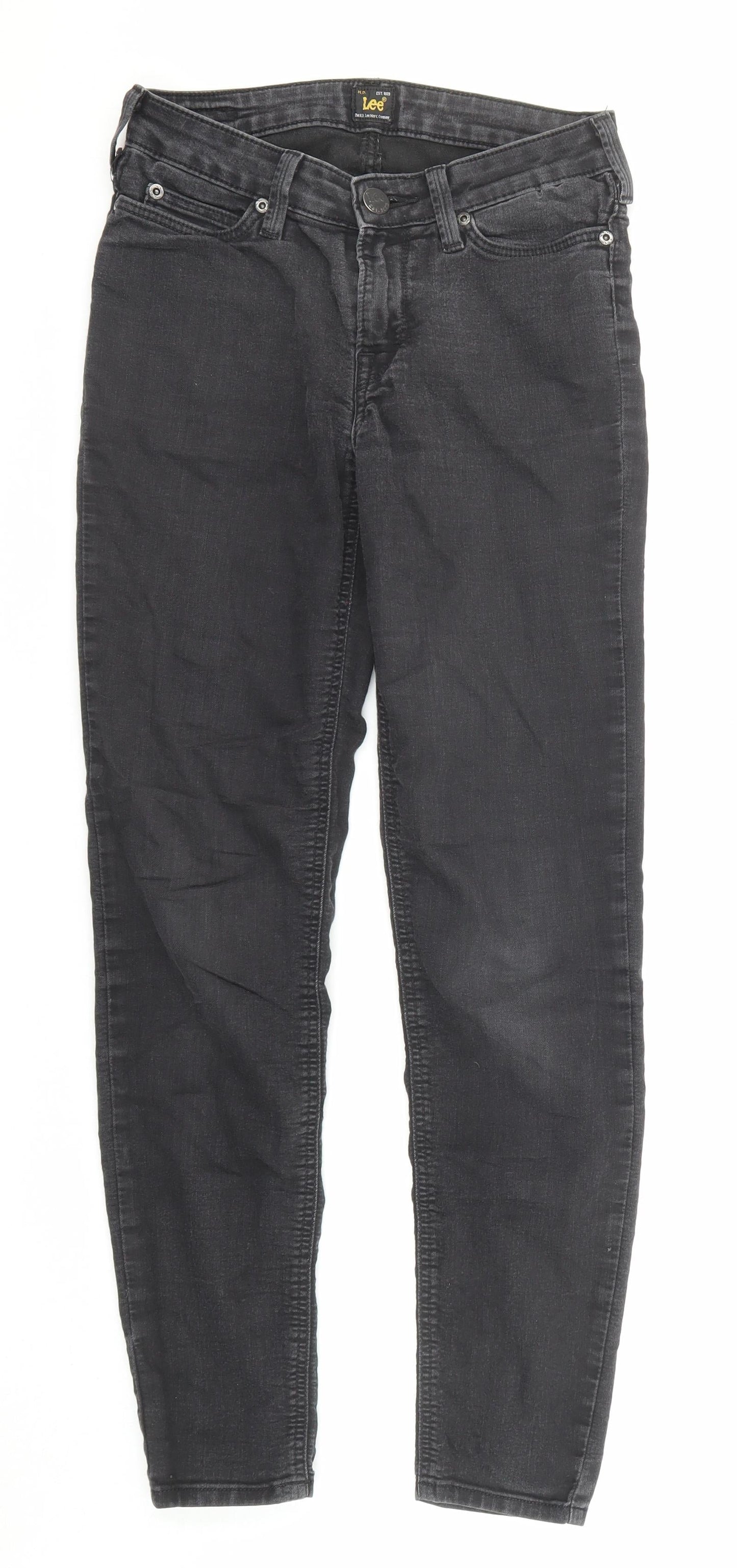 Lee Womens Black Cotton Skinny Jeans Size 25 in Regular Zip