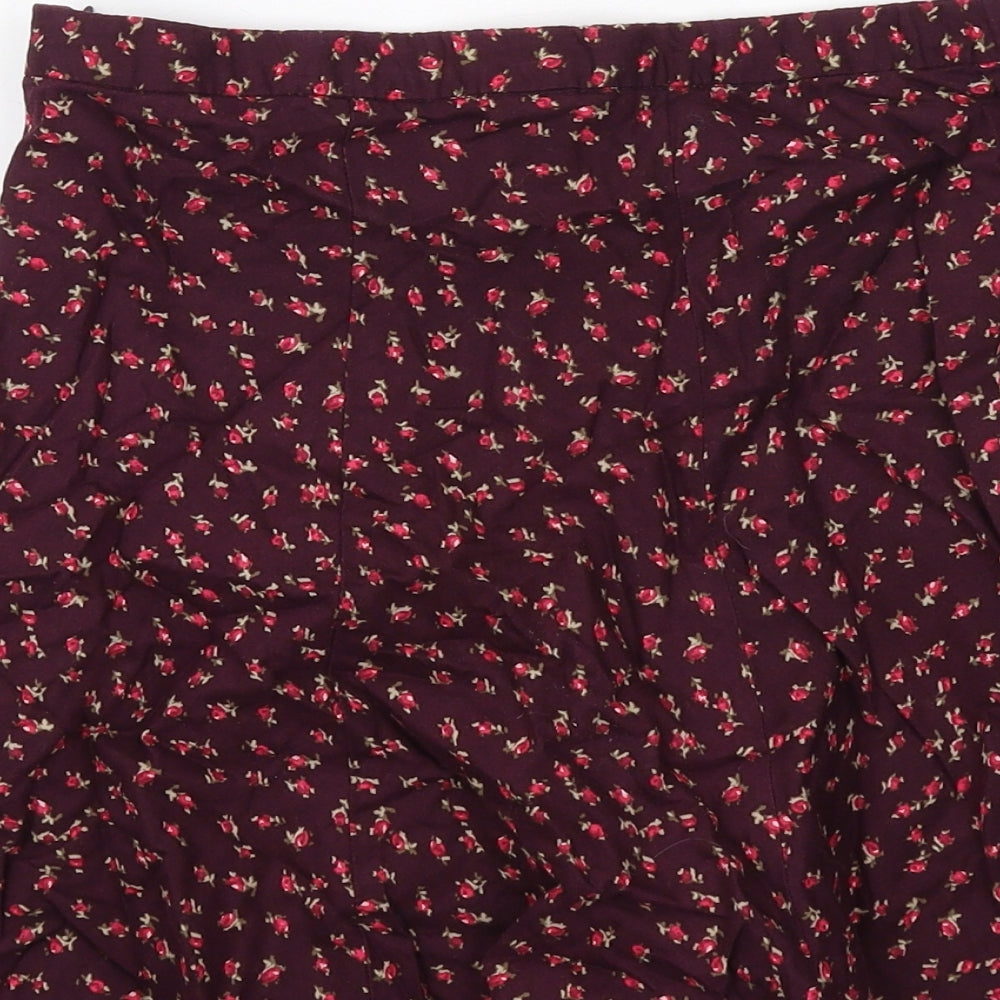 Gap Girls Purple Geometric Cotton A-Line Skirt Size 14 Years Regular Zip