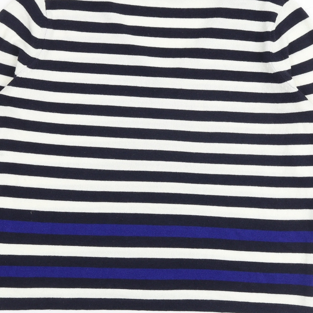 Marks and Spencer Womens Multicoloured V-Neck Striped Acrylic Pullover Jumper Size 14