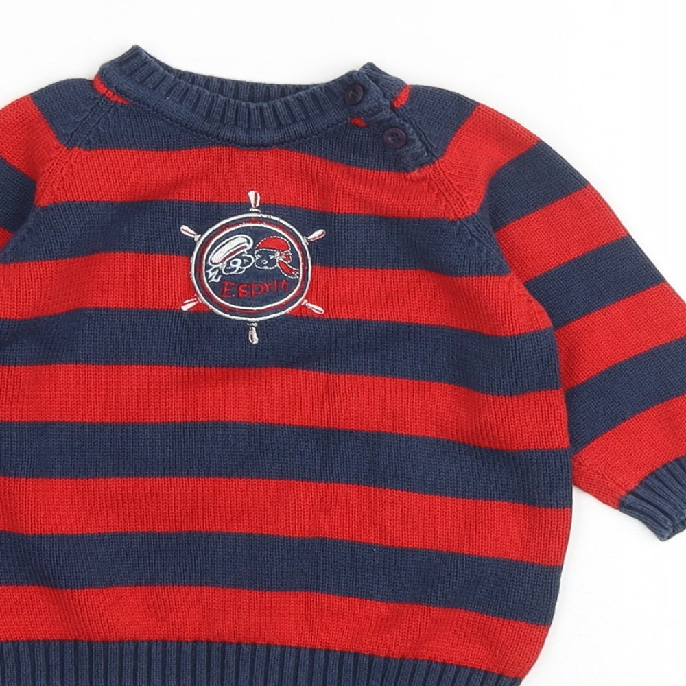 Brand and care label for ESPRIT Baby Multicoloured Striped 100% Cotton jumper, size 6-9, Months Pullover - 6 months