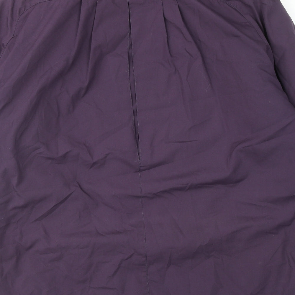 Brand and care label for C&A women’s purple jacket, size UK 14, zip