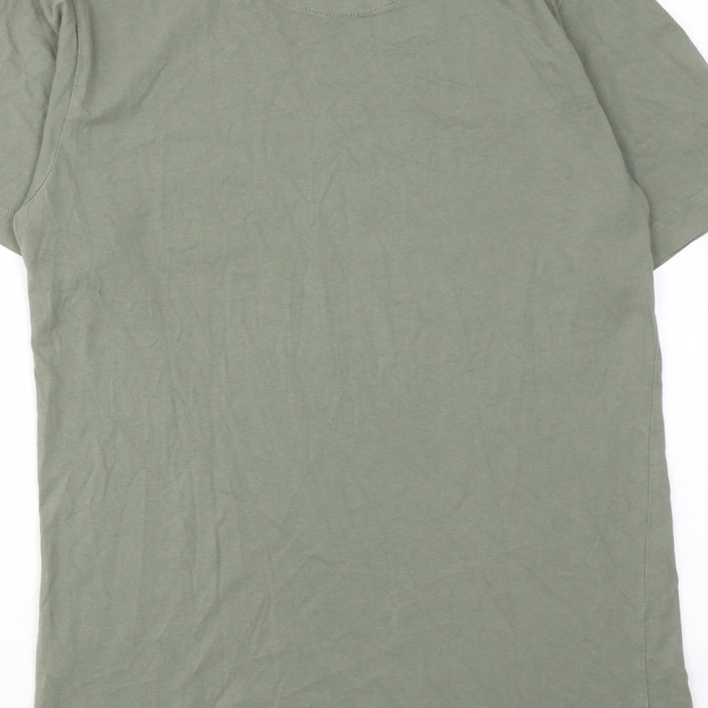 Lambretta Womens Green Cotton Basic T-Shirt Size M Crew Neck